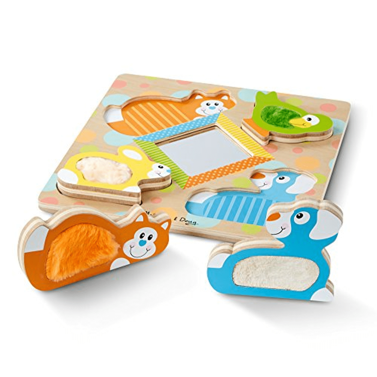 Melissa & Doug First Play Wooden Touch and Feel Puzzle Peek-a-Boo Pets With Mirror - Melissa & Doug First Play Wooden Touch and Feel Puzzle Peek-a-Boo Pets With Mirror