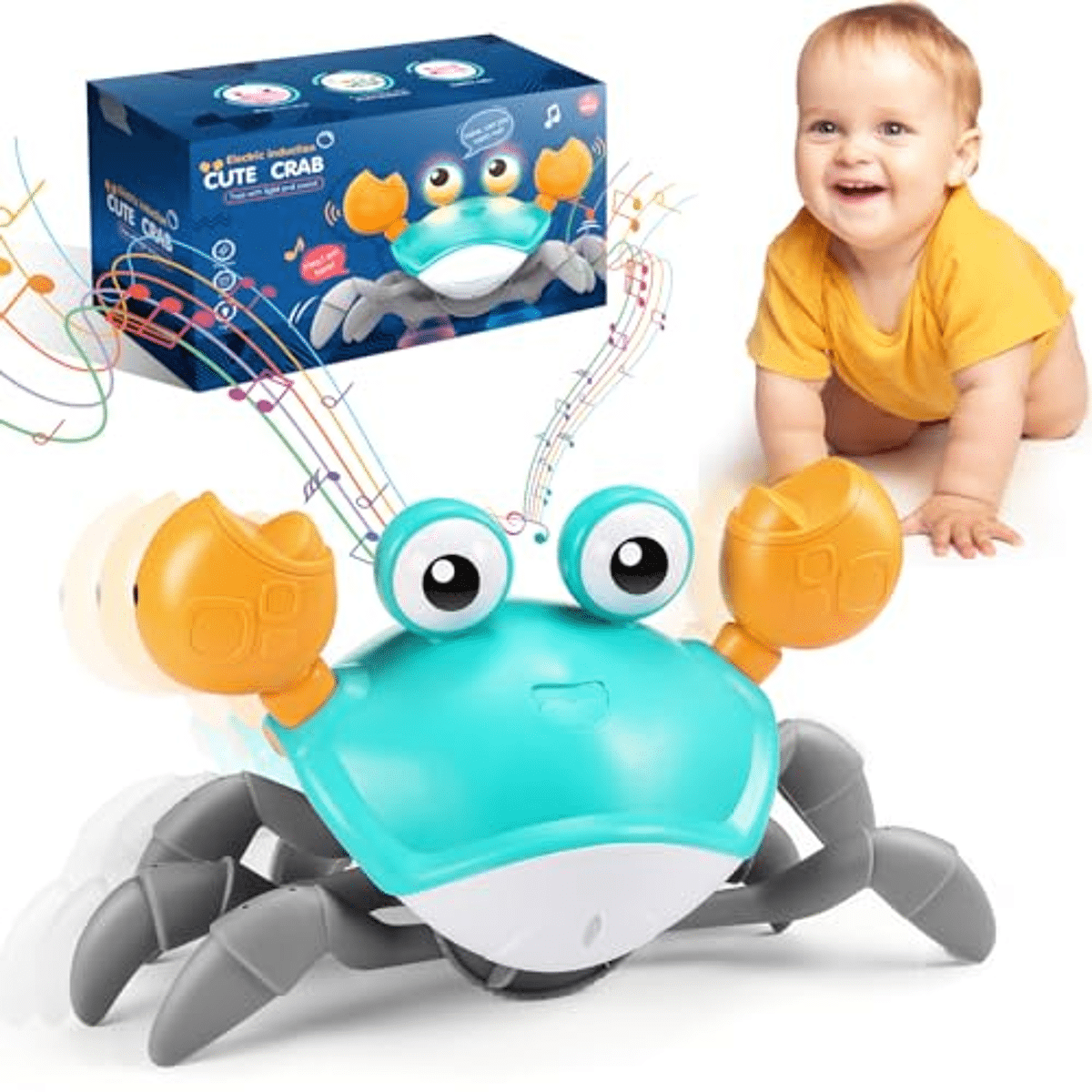 iKidiki Crawling Crab Toy, Gifts for 1-3 Year Old Girls Boys Baby Toys 6 to 12 Months Sensory Toys for Babies Toddler Toys for 1 2 3 4 Year Olds Tummy Time Crab - iKidiki Crawling Crab Toy, Gifts for 1-3 Year Old Girls Boys Baby Toys 6 to 12 Months Sensory Toys for Babies Toddler Toys for 1 2 3 4 Year Olds Tummy Time Crab
