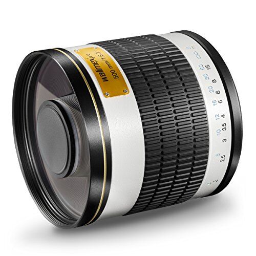 Walimex Pro 500mm 1:6,3 Téléobjectif Miroir Dslr Pour Monture Compatible Avec Canon Rf, Blanc (plein Format, Filtre 3...