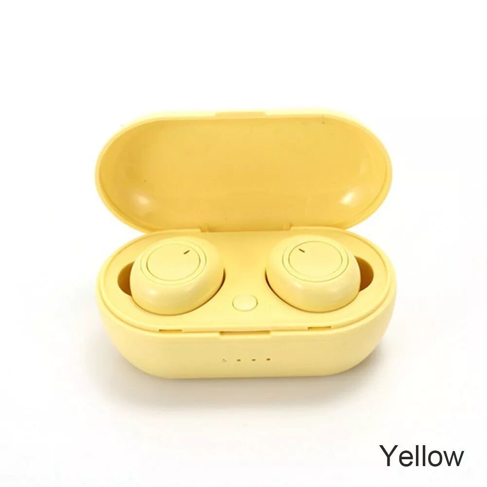 NOUVEAU Original Y50 Macaron TWS Casque Bluetooth 5.2 Casque sans fil Écouteurs étanches Sport Écouteurs True Wireless Stéréo-Jaune