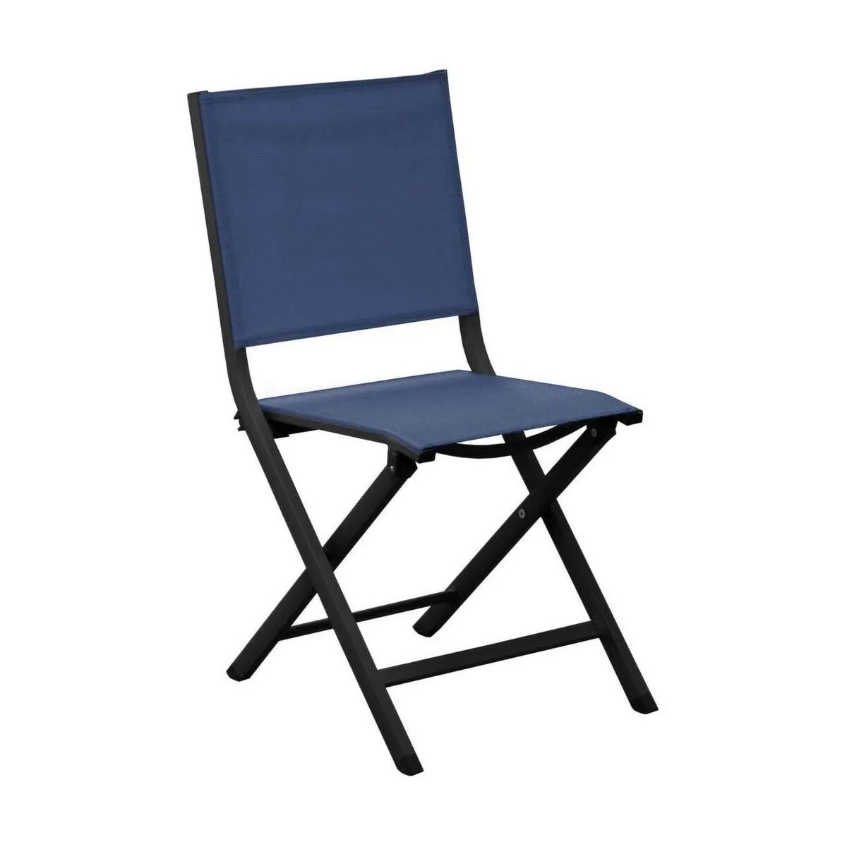 Chaise de jardin Alizé - Chaises jardin pliantes en aluminium Thema (Lot de 2) graphite, bleu