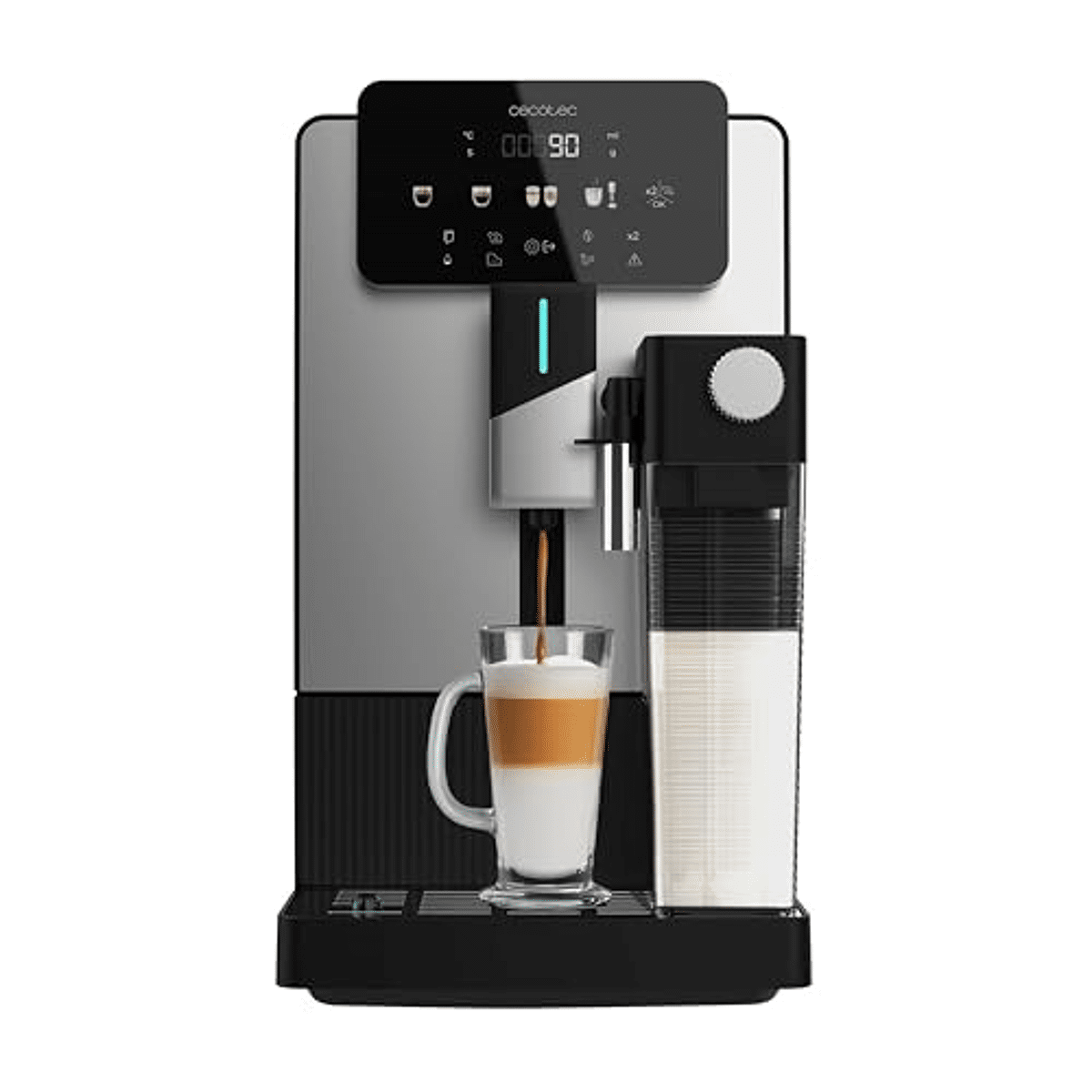 Cecotec Cremmaet Latte - Cafetera Superautomatique Cecotec Cremmaet Latte 1,1 L 19 bars avec reservoir lait et ecran tactile