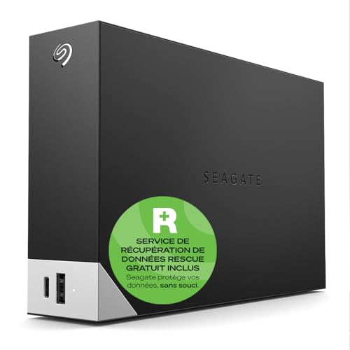 Seagate One Touch Hub, 10 To, Disque dur externe, USB 3.0, pour PC, ordinateur portable et Mac, plan de photographie Adobe Creative Cloud 4 mois, 3 ans Rescue Serices (STLC10000400)