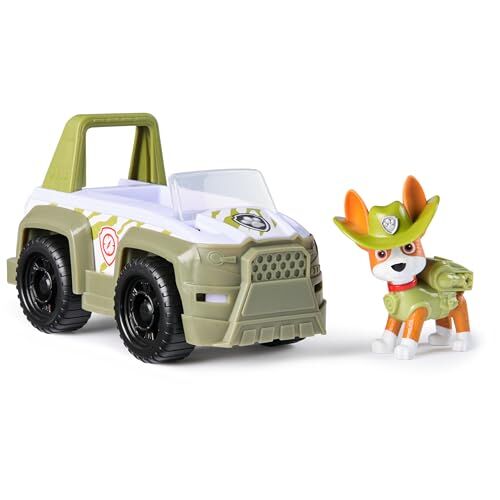 Paw Patrol - Pat Patrouille - Véhicule Figurine Tracker - Voiture Figurine Pat Patrouille À Collectionner - Pat Patrouille Jouet - Jouet Plastique Recyclé - Voiture Enfant - Jouet Enfant 3 Ans Et +